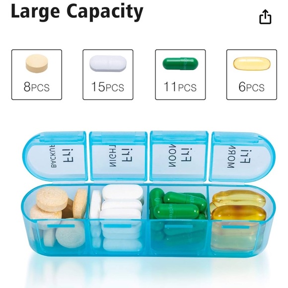 Pill Organizer- 7 Days- 4 Times a Day - Picture 2 of 9